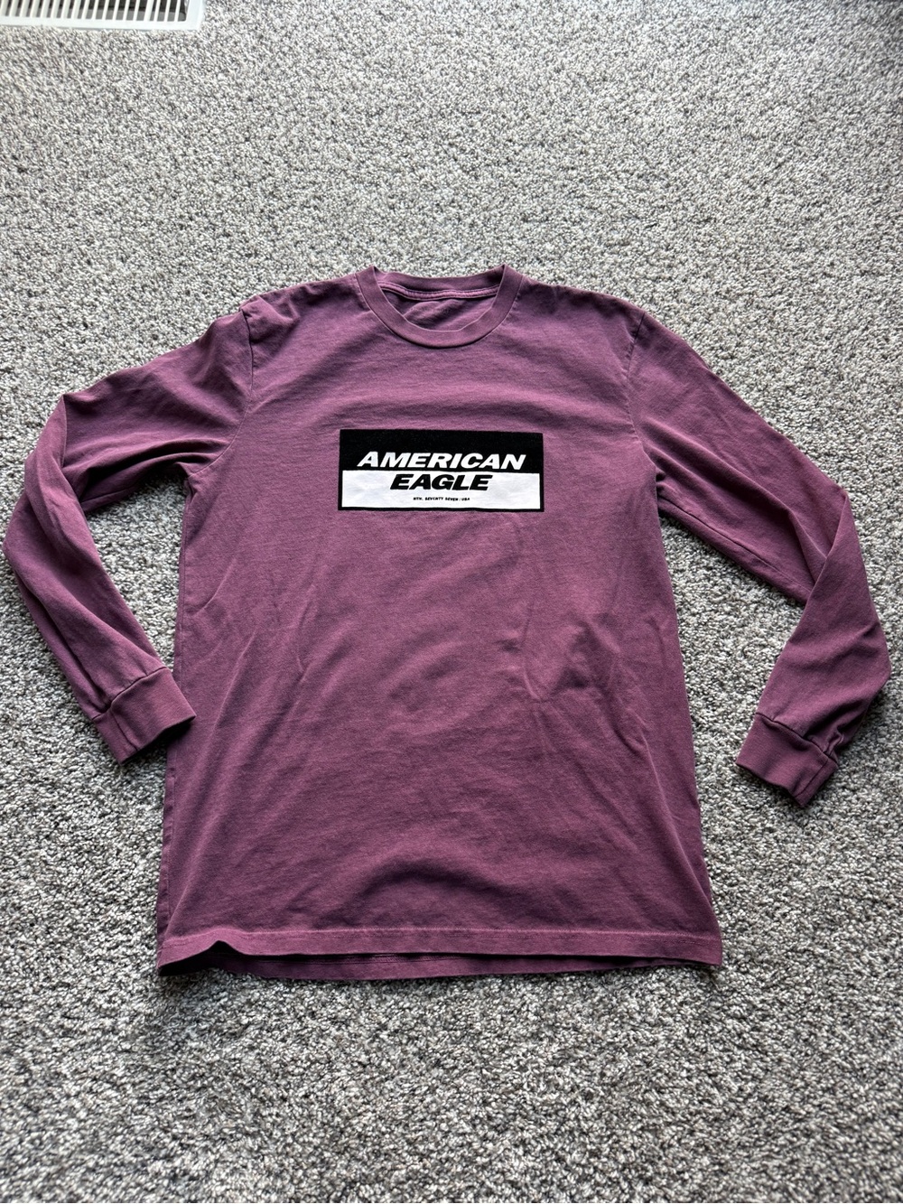 American Eagle Outfitters Long-Sleeve Logo Tee - Plum